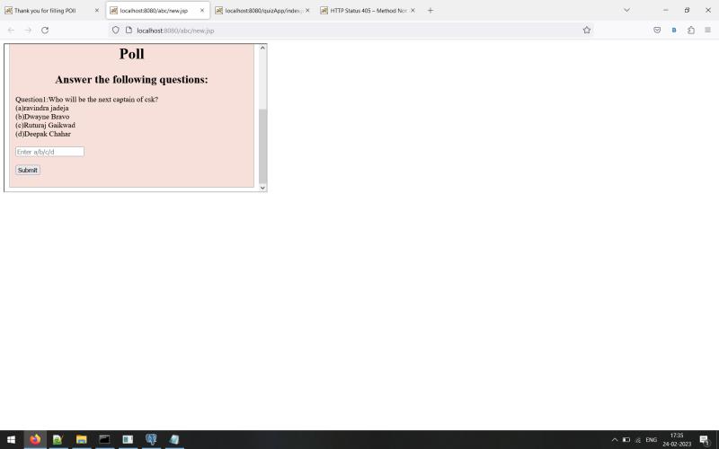 Embedded Poll System for Authorized Websites