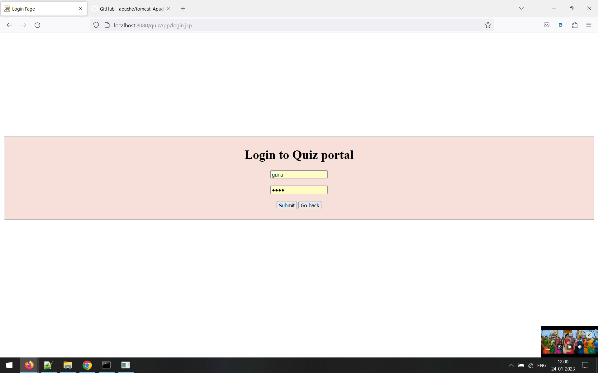 Quiz Portal web Application